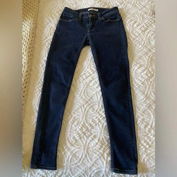 Levi Strauss & Co 535 Super Skinny size 27 Dark Blue Jeans. - Picture 2 of 4